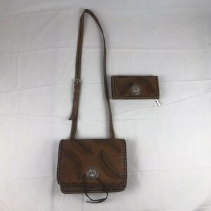 vintage‎ american west feather crossbody with matching wallet preowned